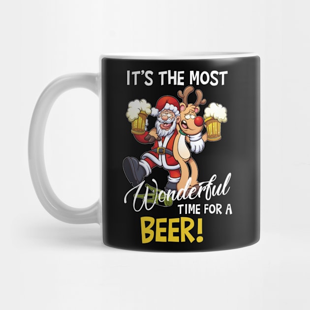 It's The Most Wonderful Time For A Beer Santa Xmas by TeeSky